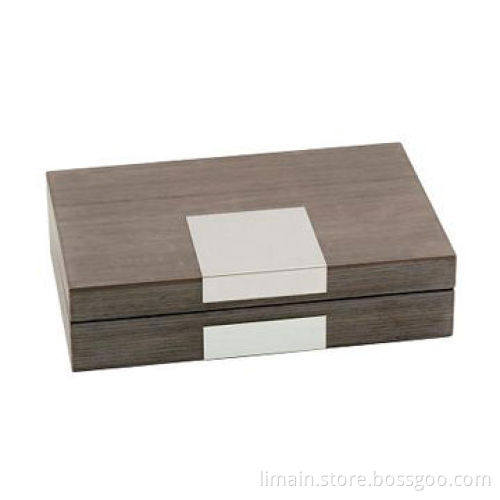 Jewelry Gift Box with Beautiful Piano Finish and Brushed Silver Accents